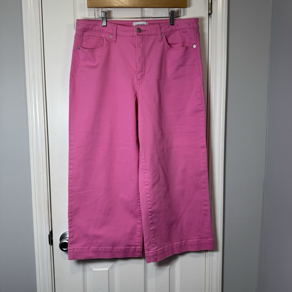 Crown & Ivy Womens Pink Wide Leg‎ Pants Size 14